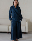 TEXTURED WRAP FLARED PANTS