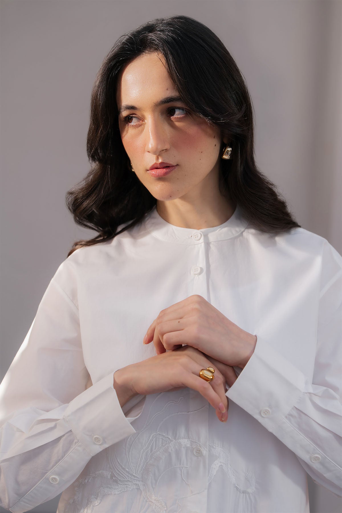 EMBROIDED POPLIN SHIRT