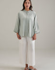 RELAXED BAND COLLAR SHIRT