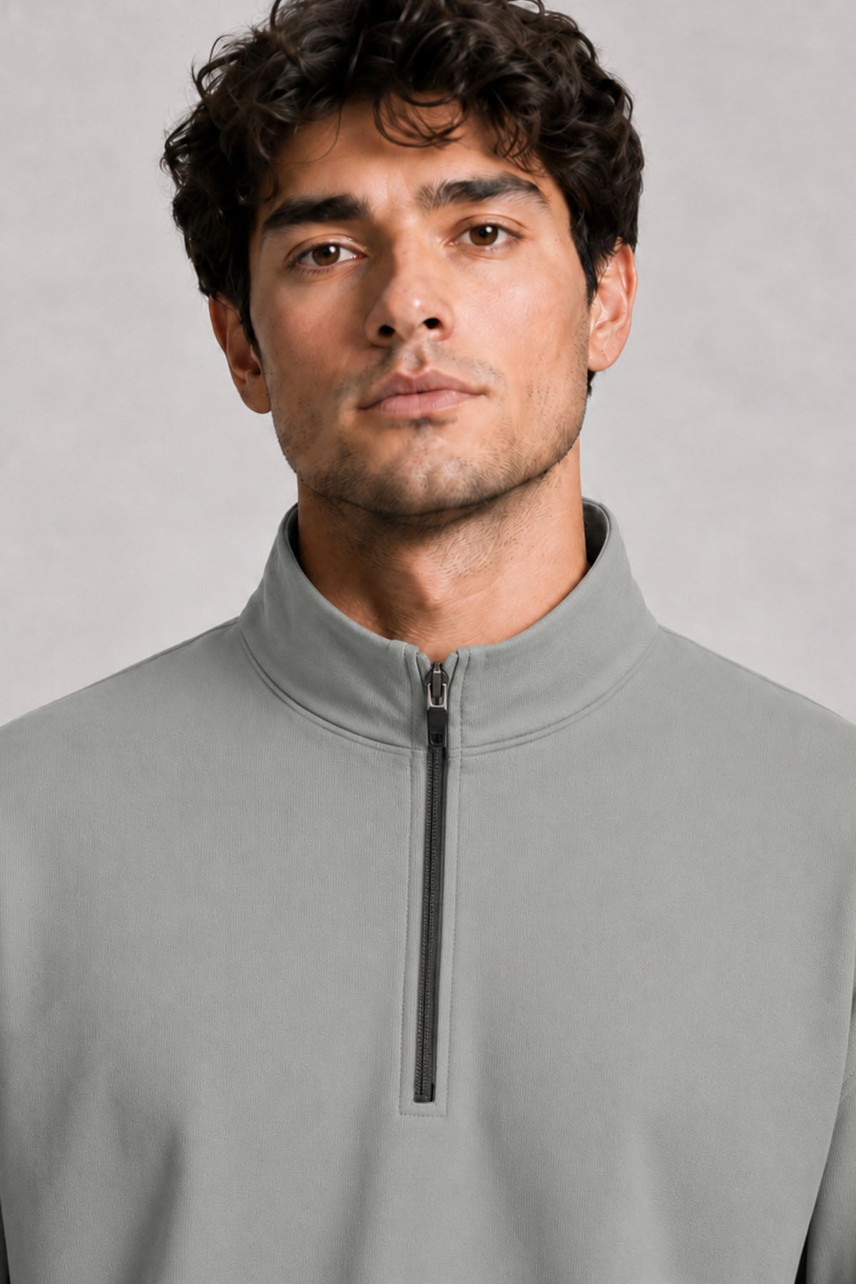 MEN TRAIN QUARTER ZIPPER-RIPST