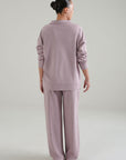 OPEN COLLAR TOP-DOUBLE KNIT