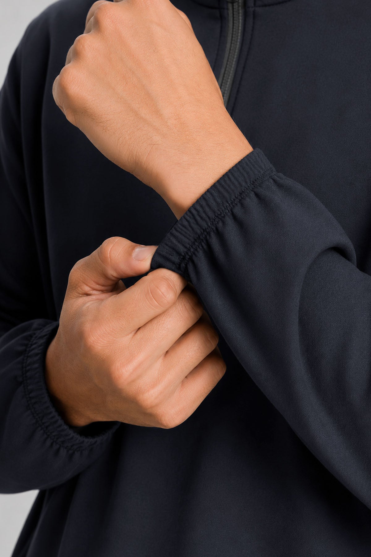 MEN TRAIN QUARTER ZIPPER-RIPST