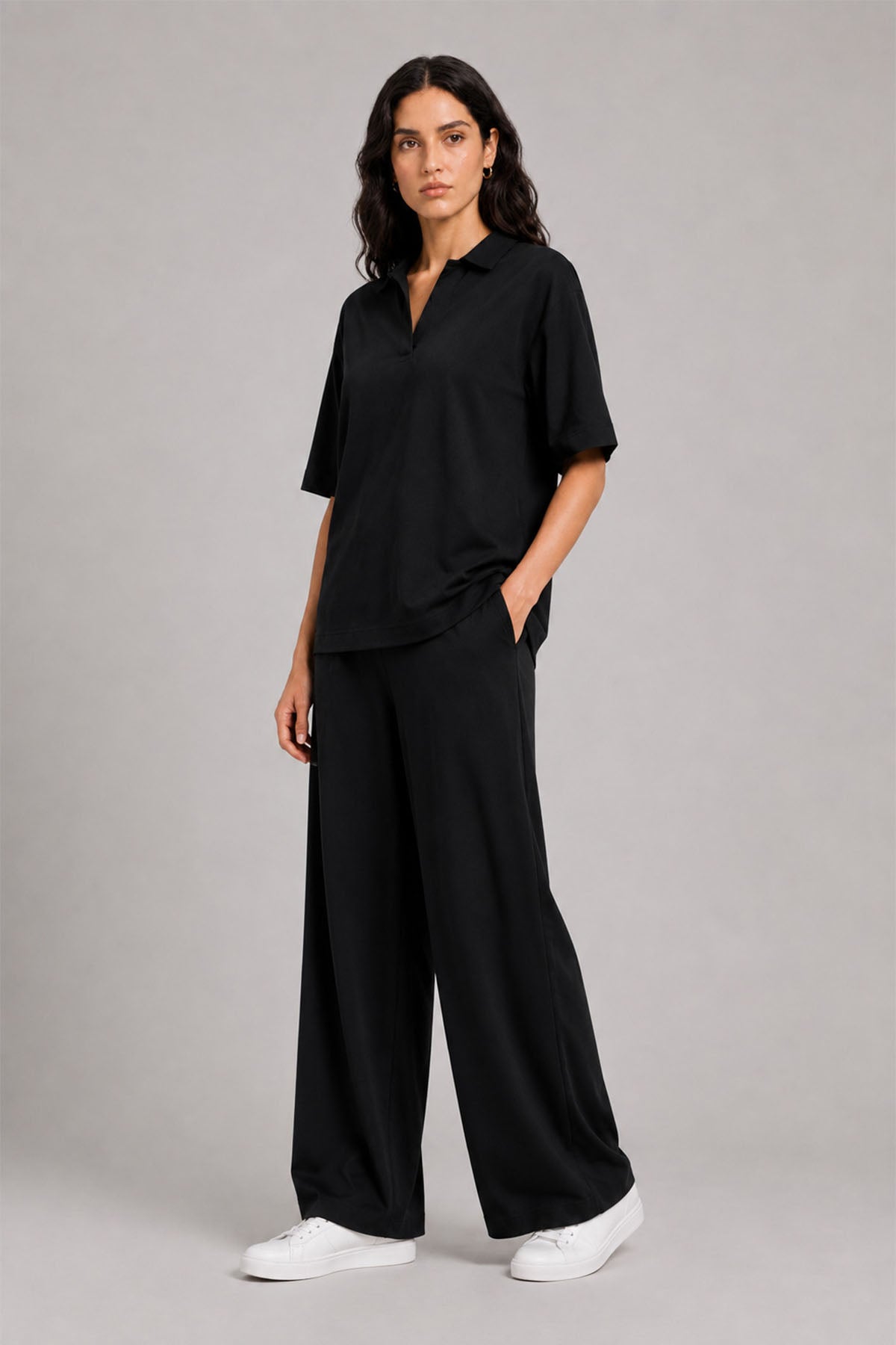 OPEN COLLAR POLO-DOUBLE KNIT