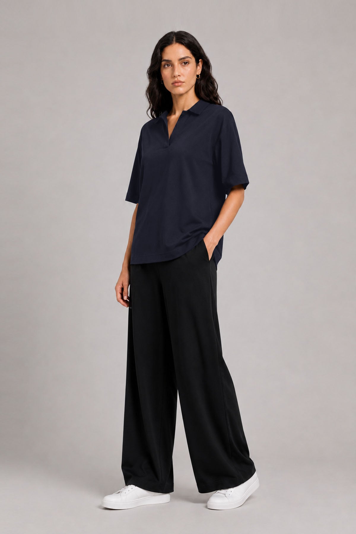 OPEN COLLAR POLO-DOUBLE KNIT