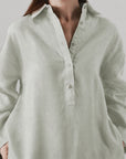 HALF PLACKET SHIRT 100% LINEN