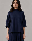MOCK NECK SIDE SLIT CLOUDLUX