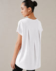 WOMEN SPLIT MESH TEE