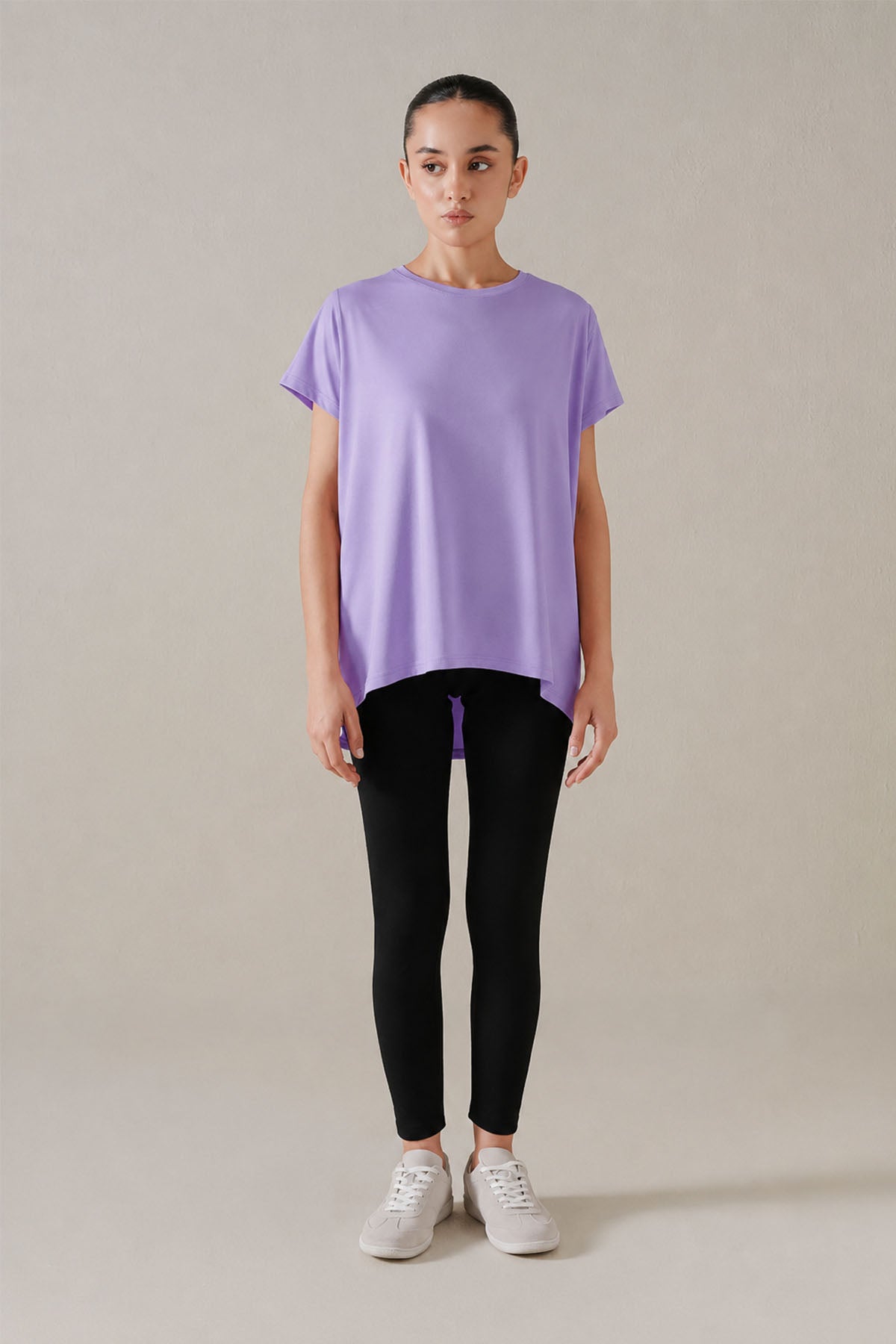 WOMEN SPLIT MESH TEE