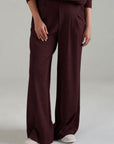 PLEATED WIDE LEG PANT - DOUBLE KNIT