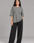 OVERSIZED-DOUBLE KNIT T-SHIRT