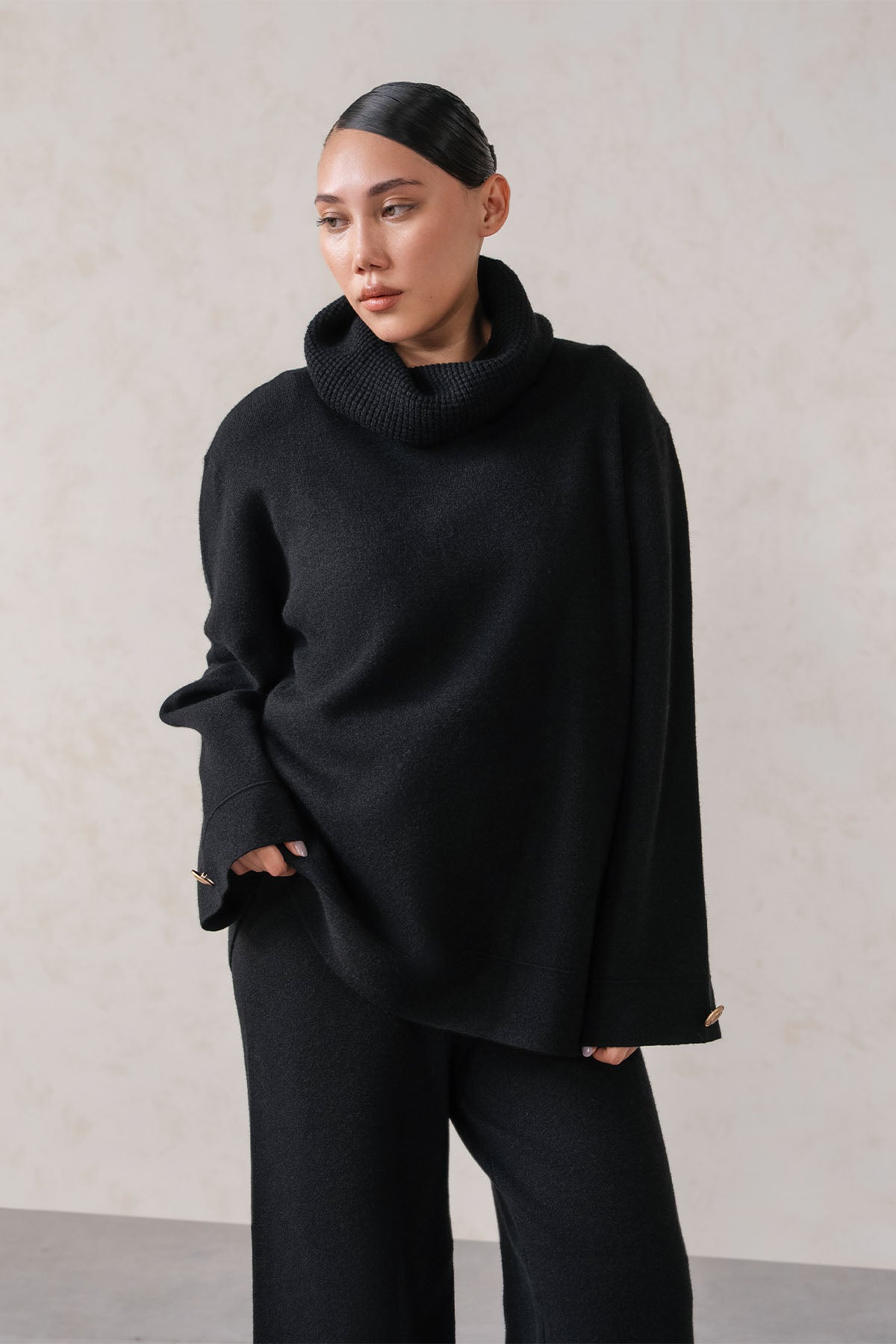 COWL NECK KNIT SET