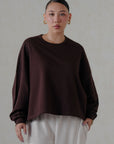 OVERSIZED CROPPED SWEATSHIRT-DOUBLE KNIT