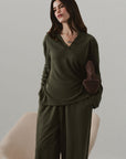 TEXTURED V-NECK
