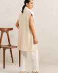 SLEEVELESS OPEN CARDIGAN