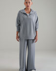 TEXTURED QUARTER ZIPPER-CLOUDLUX
