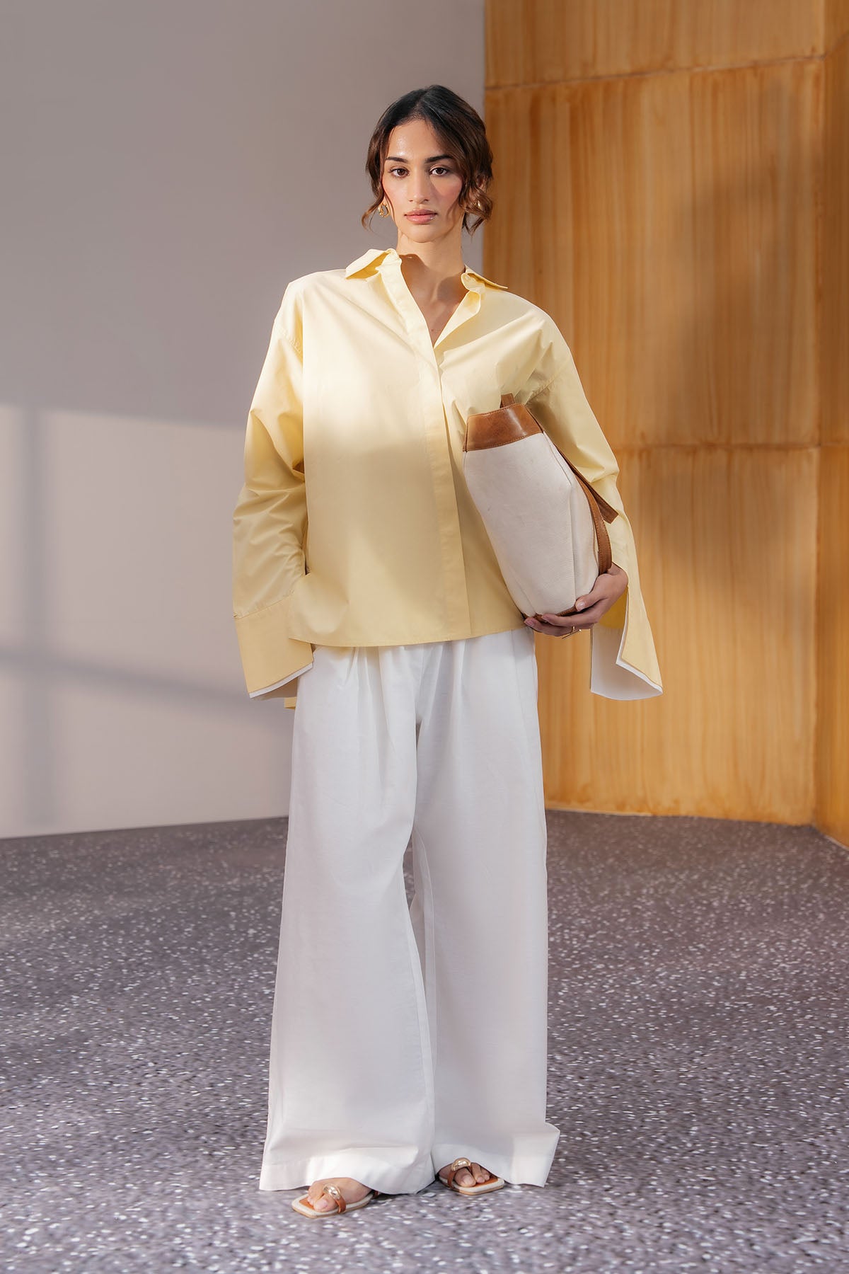 RELAXED DOUBLE CUFF SHIRT-POPLIN