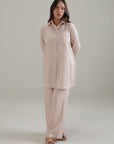 ELASTICATED RELAXED PANTS-100% LINEN