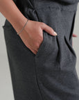 PLEATED WIDE LEG PANT-DOUBLE KNIT