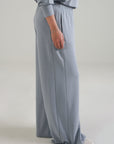 TEXTURED WIDE RELAXED PANTS -CLOUDLUX