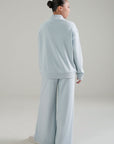 PLEATED WIDE LEG PANT DOUBLE KNIT