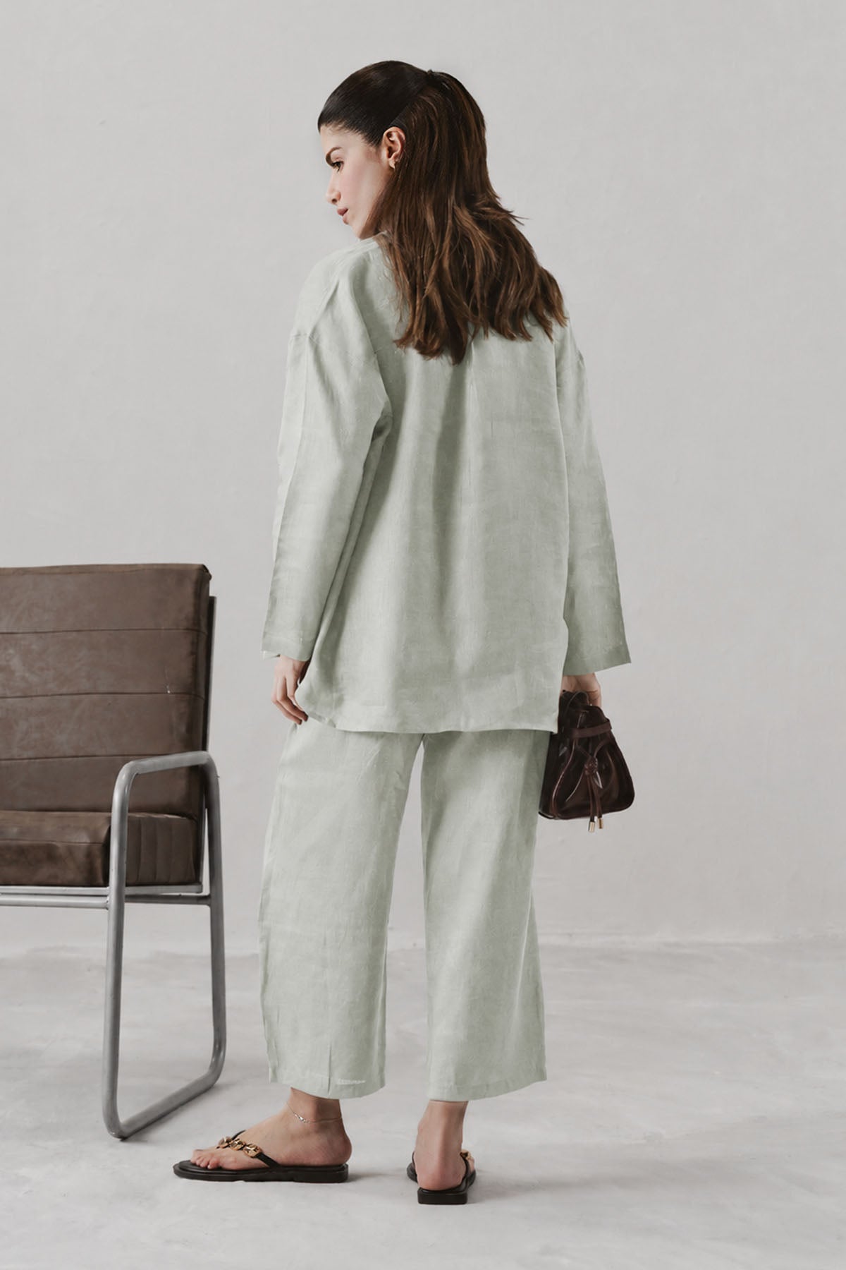 HALF PLACKET SHIRT 100% LINEN