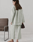 BARREL LEG PANTS 100% LINEN