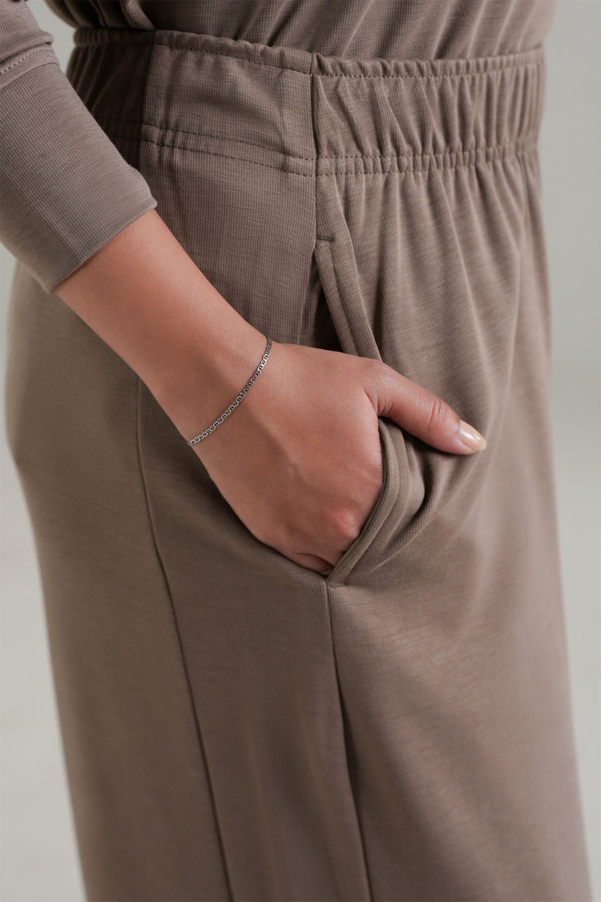 TEXTURED WIDE RELAXED PANTS - CLOUDLUX