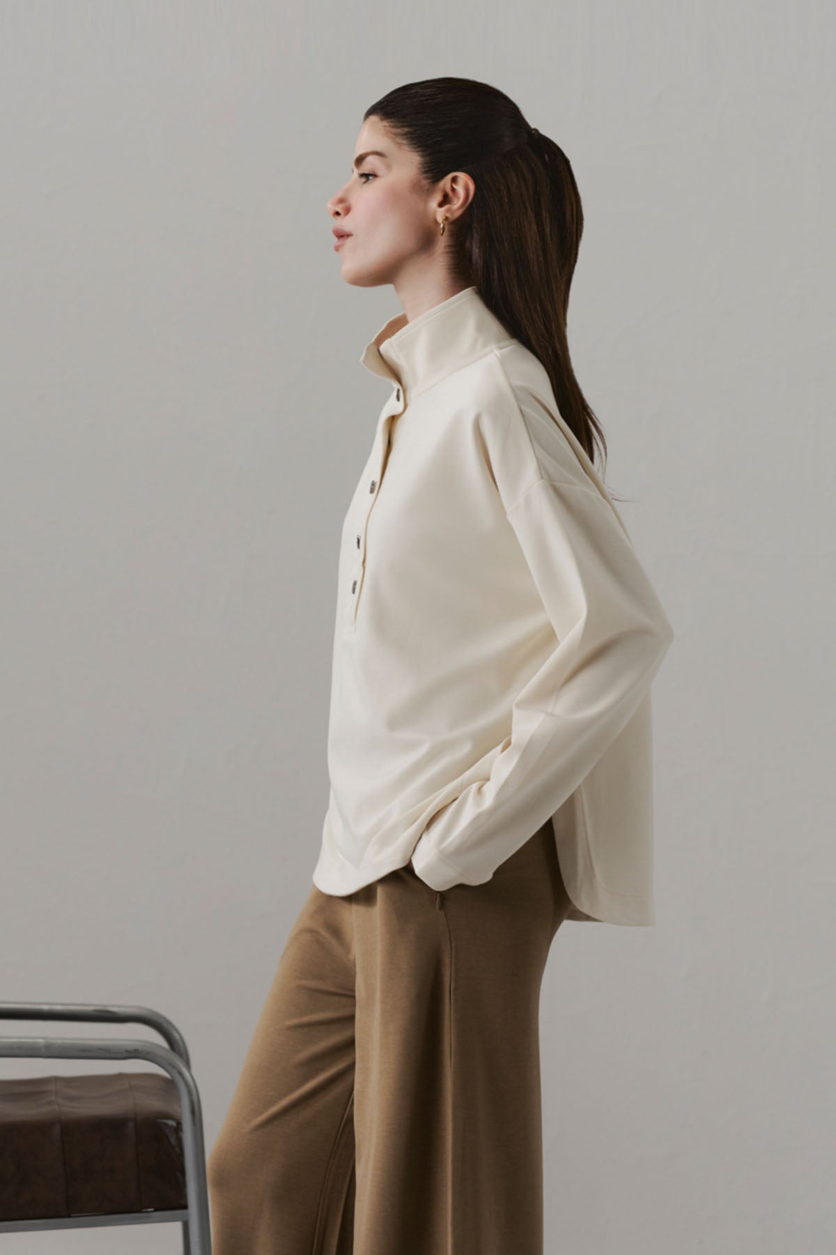 RELAXED PLACKET PULLOVER-CLOUDLUX LIGHT