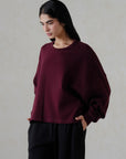 OVERSIZED CROPPED SWEATSHIRT-DOUBLE KNIT