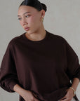 OVERSIZED CROPPED SWEATSHIRT-DOUBLE KNIT
