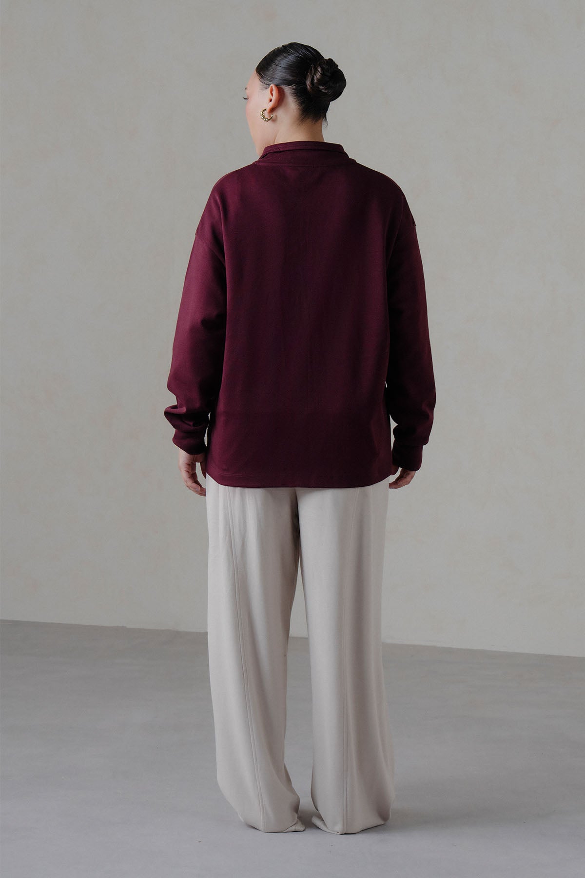 MOCK NECK ZIPPER -DOUBLE KNIT