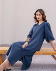 LINEN BLEND LONG DRESS