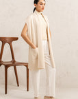 SLEEVELESS OPEN CARDIGAN