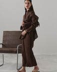 BARREL LEG PANTS 100% LINEN