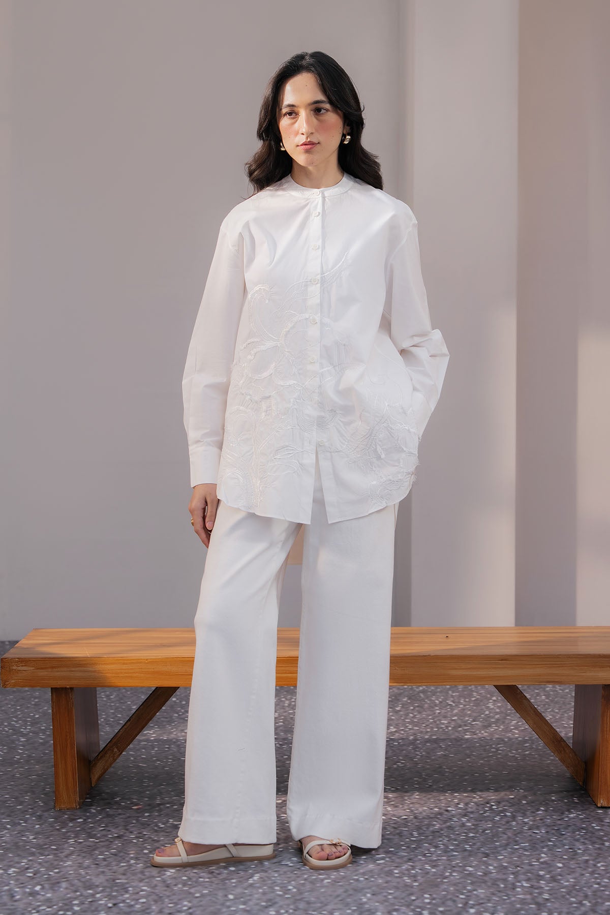 EMBROIDED POPLIN SHIRT