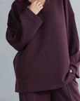 V NECK COLLAR SWEAT-CLOUDLUX