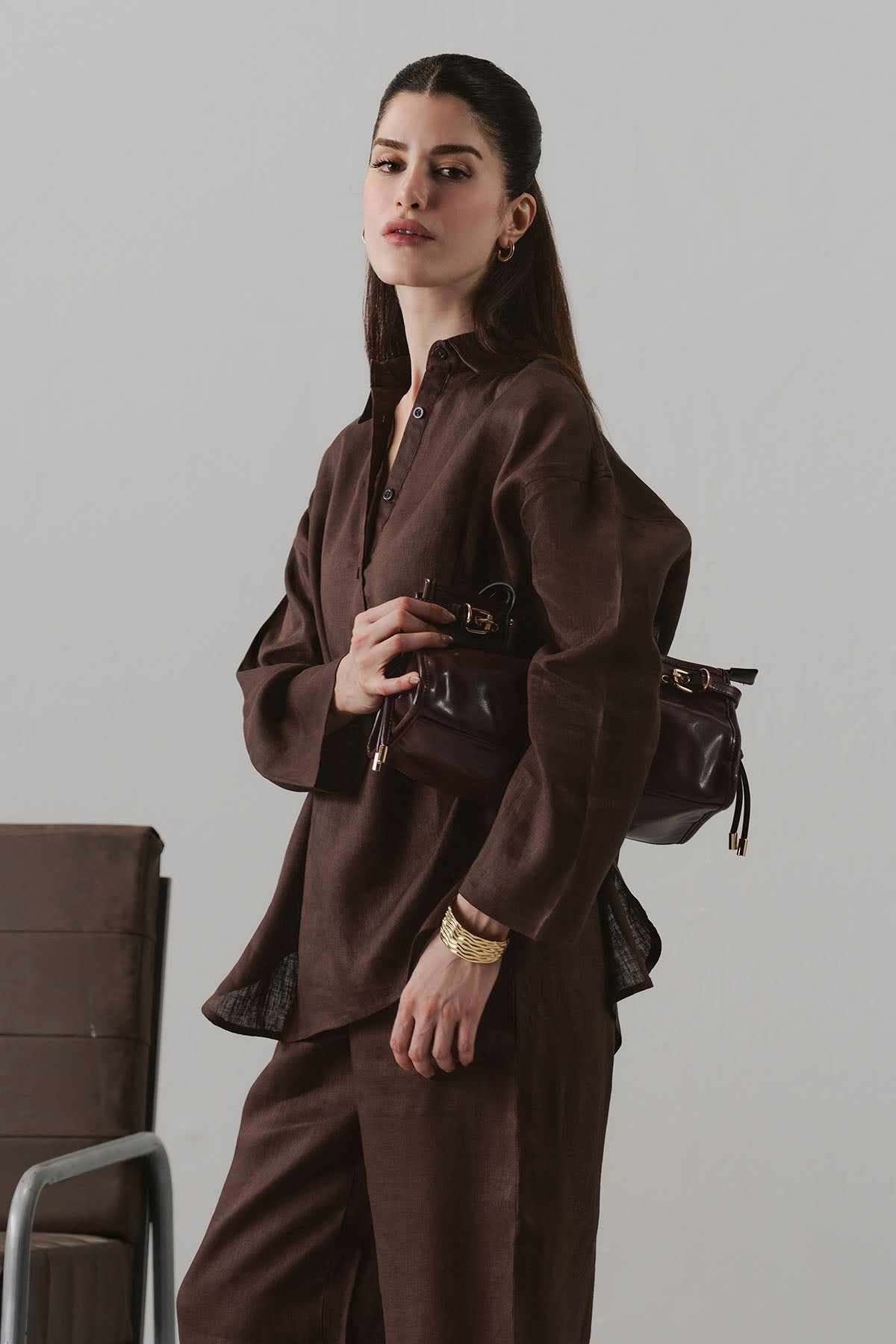 HALF PLACKET SHIRT 100% LINEN