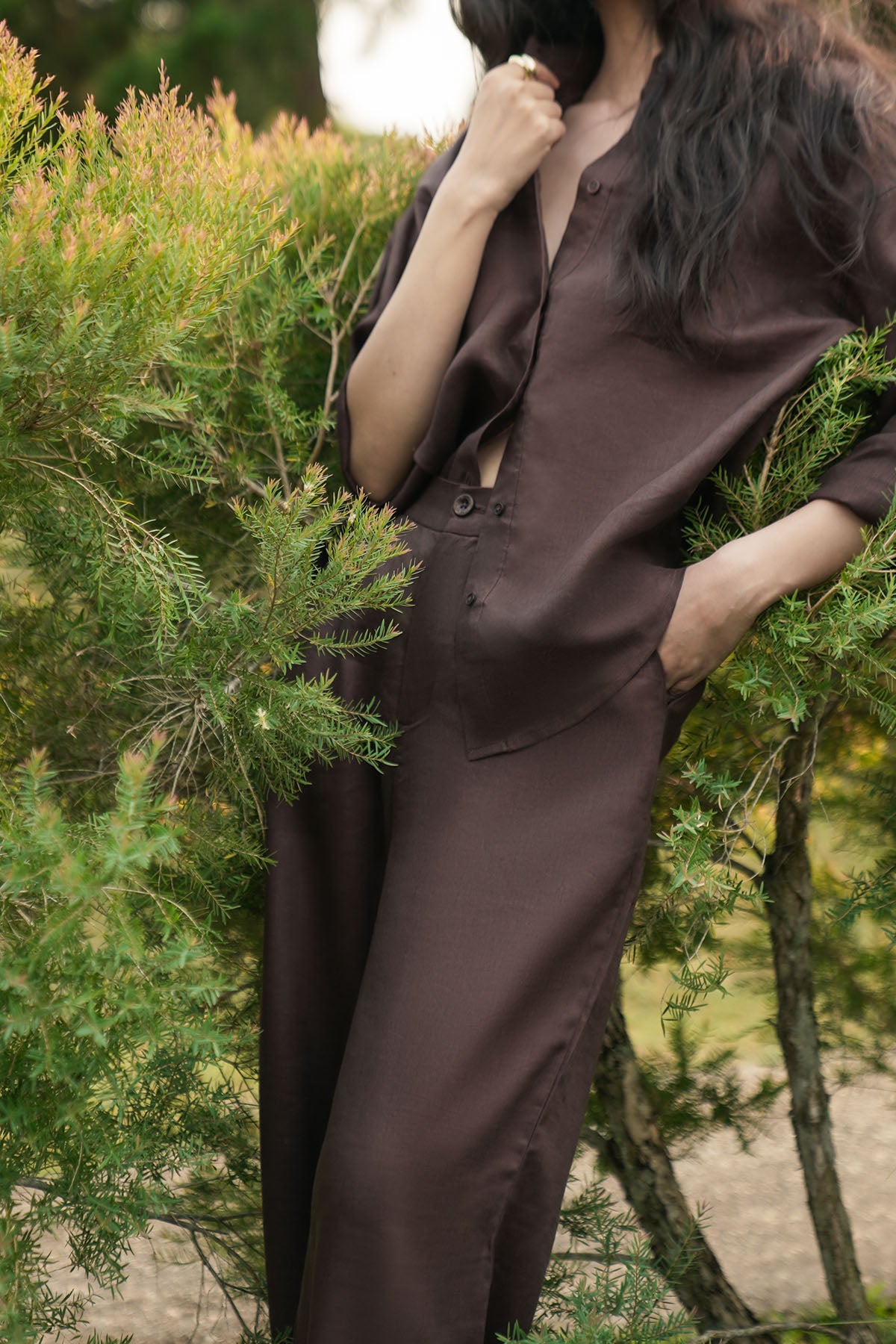 PLEATED WIDE PANTS-100% LINEN