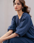 LINEN BLEND LONG DRESS