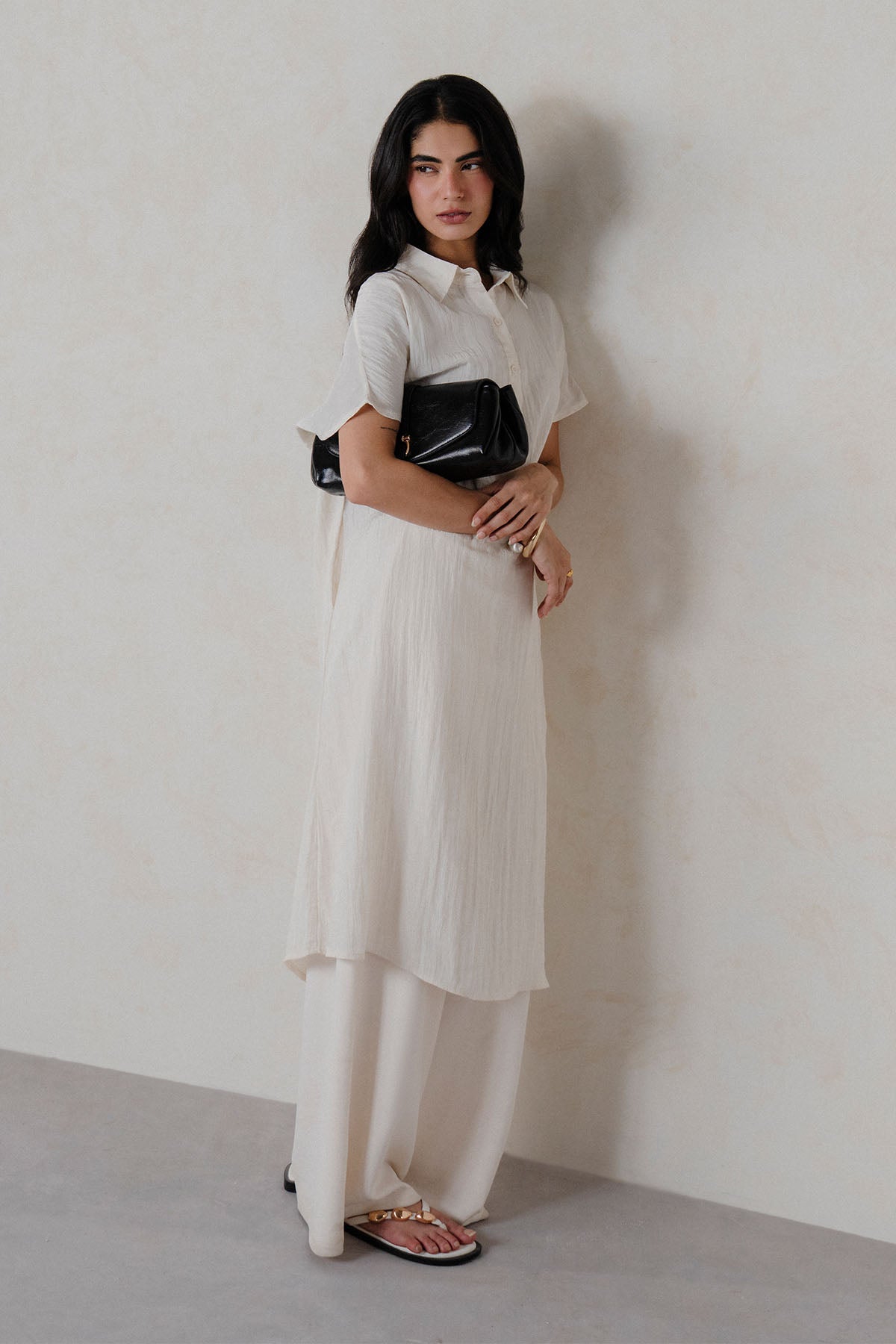 TEXTURED SHORT-SLEEVE TUNIC
