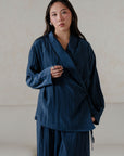 TEXTURED WRAP SHIRT