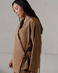 TEXTURED WRAP SHIRT