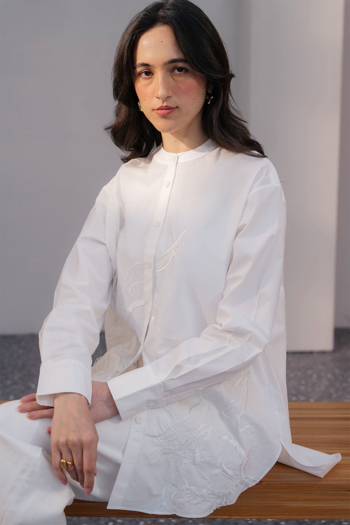 EMBROIDED POPLIN SHIRT