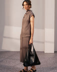 COWL NECK LINEN TOP