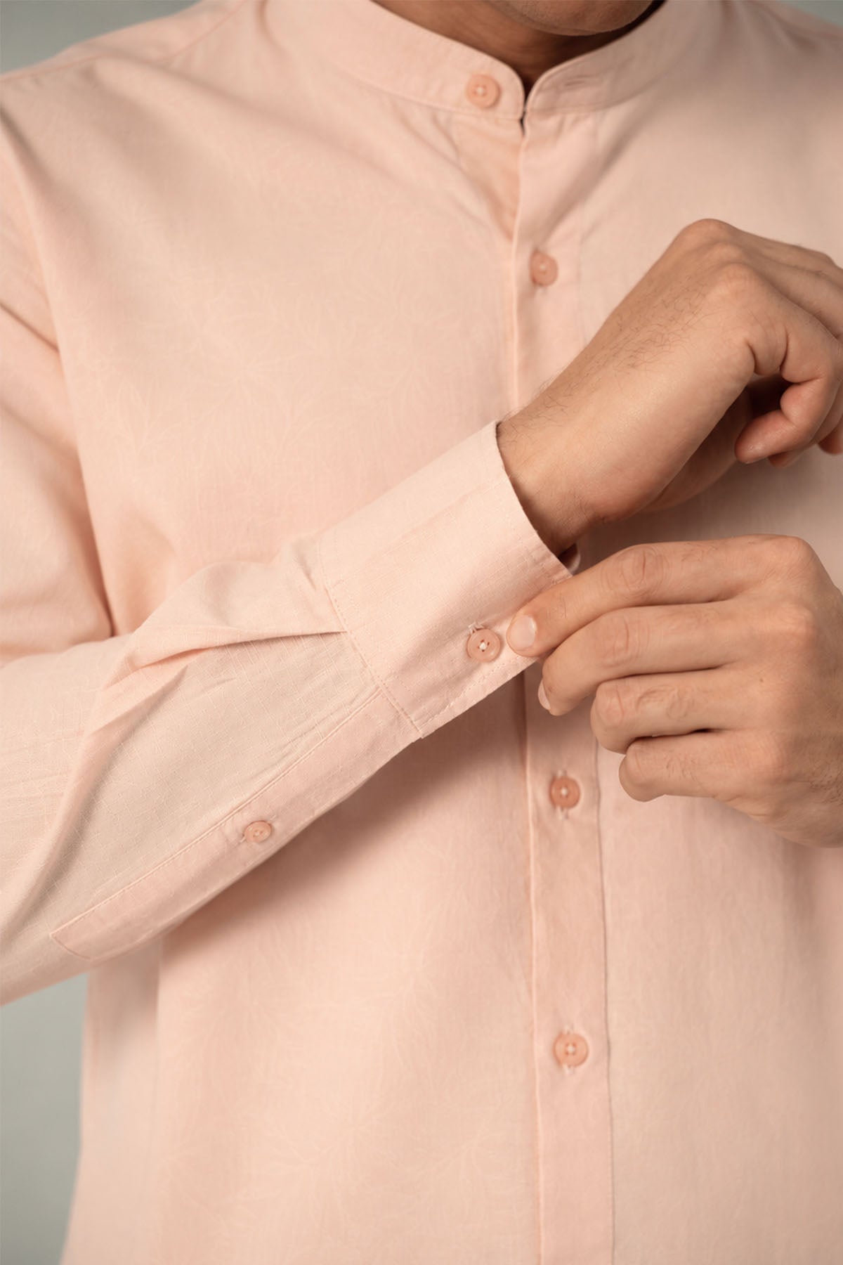 BAND COLLAR LINEN SHIRT