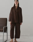 HALF PLACKET SHIRT 100% LINEN