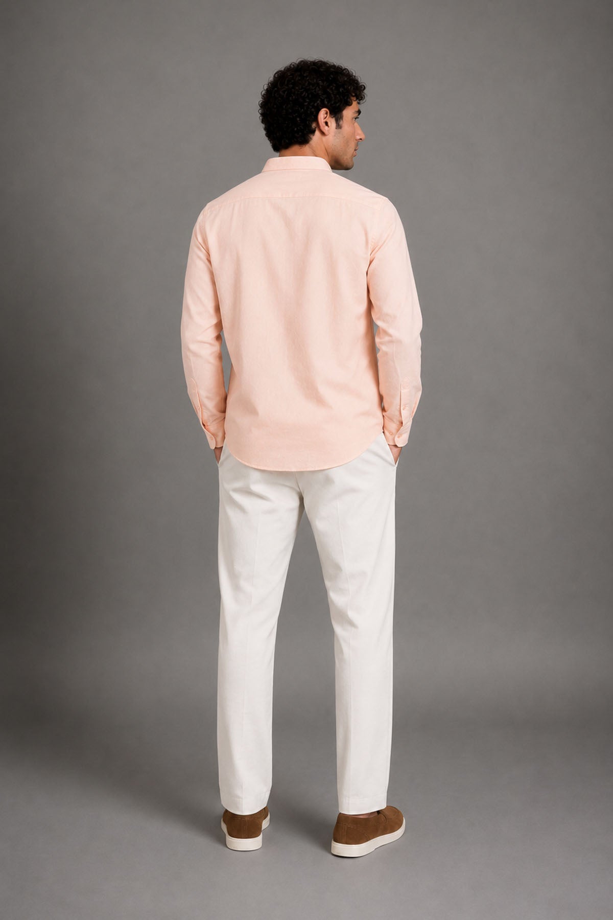 BAND COLLAR LINEN SHIRT