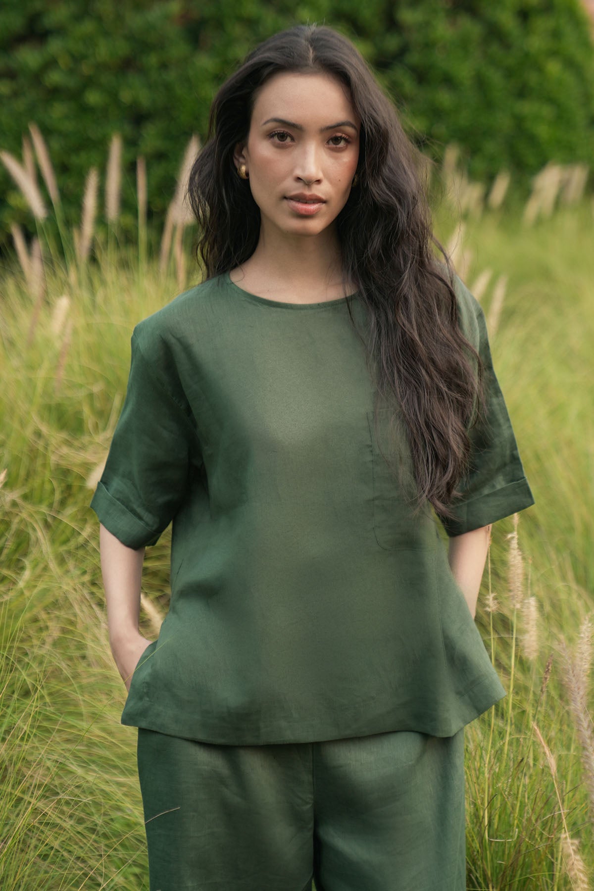 CROPPED PANTS- 100% LINEN