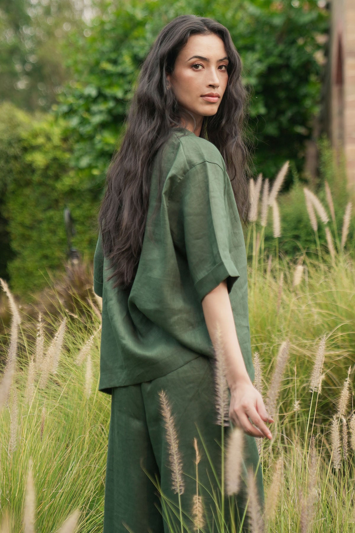 CROPPED PANTS- 100% LINEN