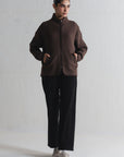 BRUSHED SCUBA ZIP UP JACKET